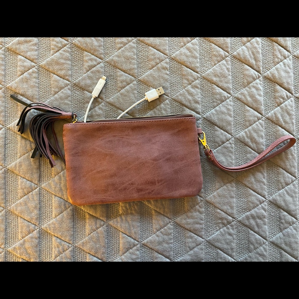 Matte Pink Clutch with Portable Charger